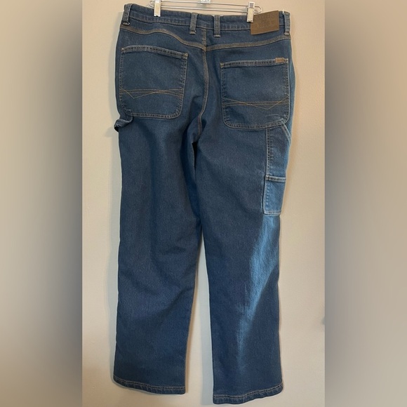 Smith's Workwear Stretch Relaxed Fit Carpenter Jean Dark Blue Size 34x34 - Picture 5 of 14